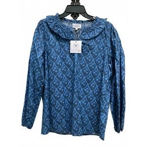 NEW WASHCO women's long sleeve blouse in blue